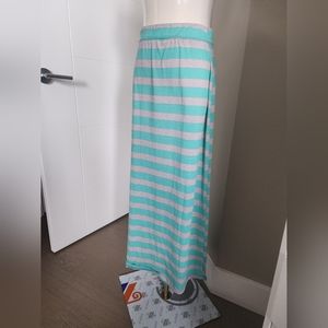 Teal and Grey straight Maxi Dress